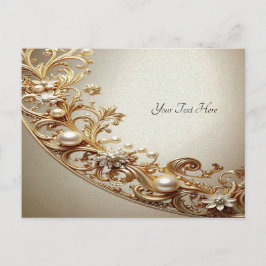 Ornate Gold Flourish Postcard Postkarte