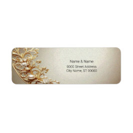 Ornate Gold Flourish Return Address Label