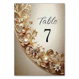 Ornate Gold Flourish Table Number Tischnummer