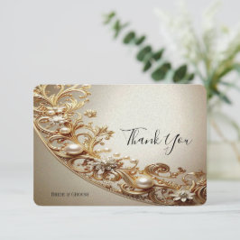 Ornate Gold Flourish Thank You Card Dankeskarte