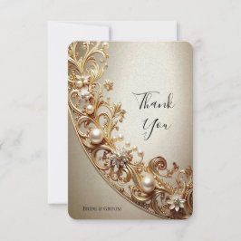 Ornate Gold Flourish Thank You Card Dankeskarte