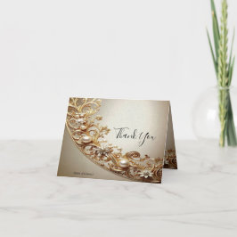 Ornate Gold Flourish Thank You Card Dankeskarte