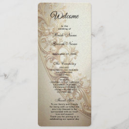 Ornate Gold Flourish Wedding Programm