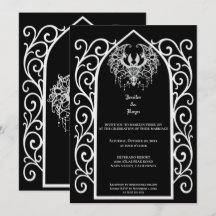 Ornate Grenze Gothic Hochzeits Einladung