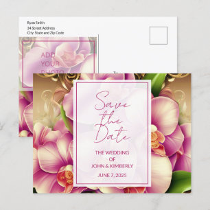 Ornate Hochzeit Foto QR-Code Ankündigung Postkarte