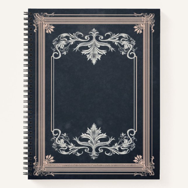 Ornate Noir Rahmen — Anpassbar Notizbuch (Vorderseite)