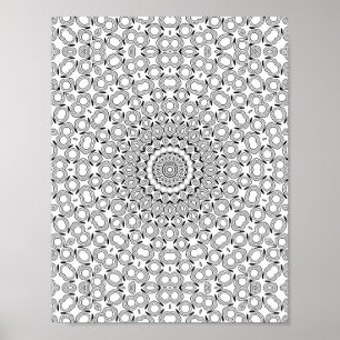 Ornate Pebble Kachel Kaleidoskop Mandala Muster Ar Poster
