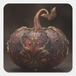 Ornate Pumpkin Quadratischer Aufkleber