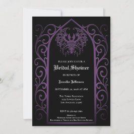 Ornate purple border Gothic Bridal Shower Ankündigung