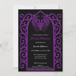Ornate purple border Gothic Bridal Shower Ankündigung