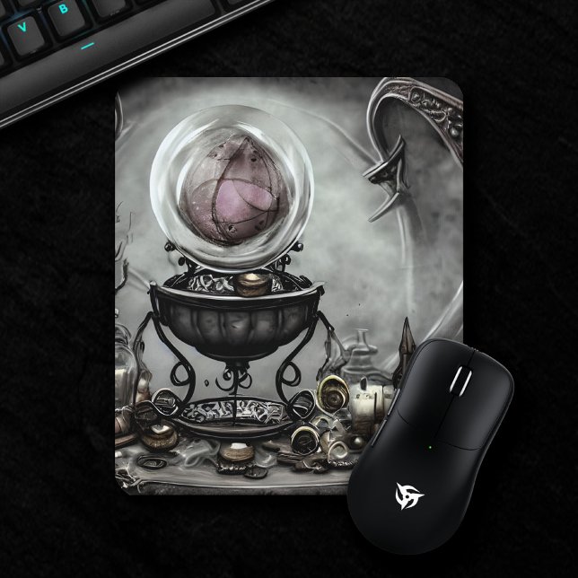 Ornate Purple Crystal Ball and Witchcraft Items Mousepad (Von Creator hochgeladen)
