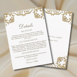 Ornate Rococo Vintage Christian Wedding Details  Begleitkarte