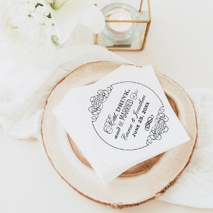 Ornate Runde Iss Trinke Werde Getraut Hochzeit Serviette