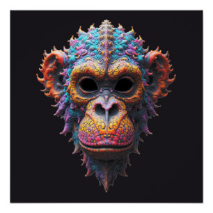 Ornate Schimpansenmaske Poster