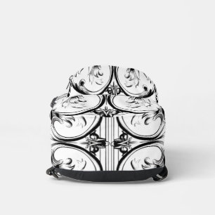 Ornate Schwarze und Weiße Barock Damast Schlinge R Crossbody Bag