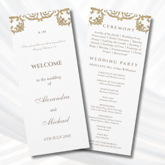 Ornate Vintage Baroque Christian Wedding Program Programm