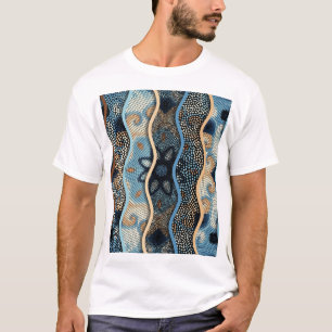 Ornate Wellen: Mosaikfliesen-Textur. T-Shirt