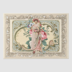 Ornater französischer Rahmen Vintage-Blumenverkäuf Seidenpapier