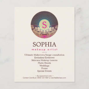 Ornater Monogramm-Makeup-Artist und Friseur Flyer