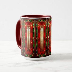 Ornates Buntglas-Muster-Feiertags-Tasse Tasse