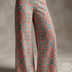 Ornates ethnisches indisches Boho Teal Korallenrot Stoff