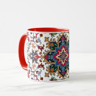 Ornates geometrisches Blumenmuster Tasse