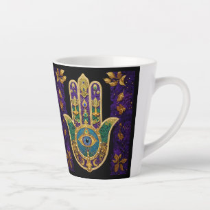 Ornates goldenes Hamsa mit drittem Auge Milchtasse