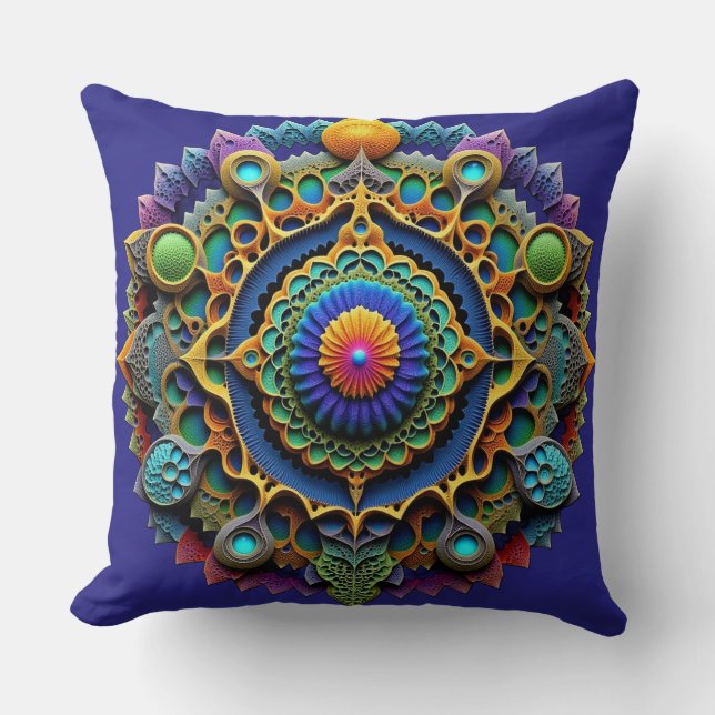 Ornates Mandala Boho-Dekor Kissen (Vorderseite)