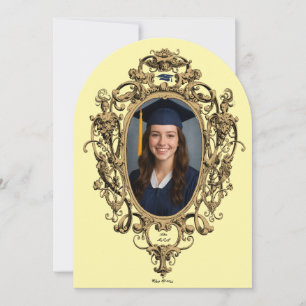 Ornates Rokoko-Kartuschen-Fototemplate Abschluss Einladung