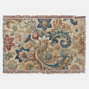 Ornates Vintage-Blumen-Brokatmuster 2 Decke