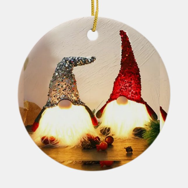 ORNATION UND GESCHENK "FESTIVGNOMES" KERAMIK ORNAMENT (Vorne)
