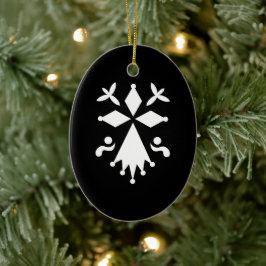 Ornement Ovale En Céramique Hermine de Bretagne Keramik Ornament