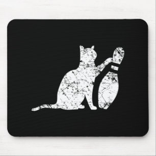 Ornery Alley Cat Tipping Bowling Button Fun Team G Mousepad