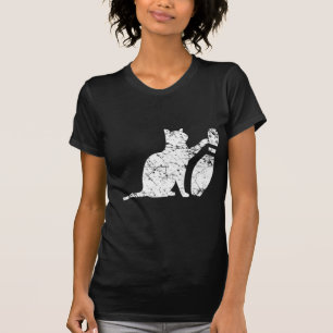 Ornery Alley Cat Tipping Bowling Button Fun Team G T-Shirt
