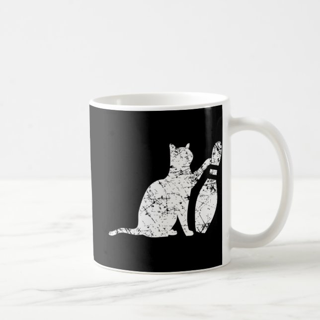 Ornery Alley Cat Tipping Bowling Pin Fun Team Gift Kaffeetasse (Rechts)