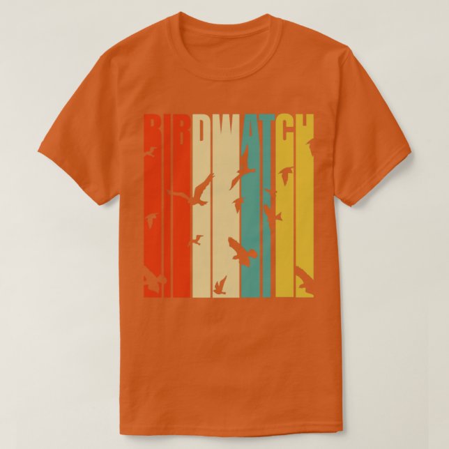 Ornithologin für Retro-Vogelbeobachter T-Shirt (Design vorne)