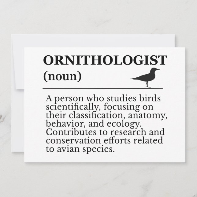 Ornithologist Definition - Vogelkunde (Birdwatchin Einladung (Vorderseite)