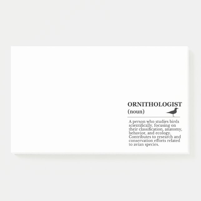 Ornithologist Definition - Vogelkunde (Birdwatchin Post-it Klebezettel (Vorderseite)