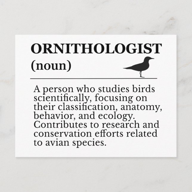 Ornithologist Definition - Vogelkunde (Birdwatchin Postkarte (Vorderseite)