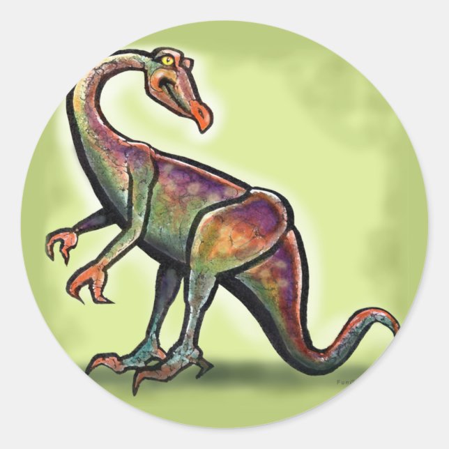 Ornithomimus Runder Aufkleber (Vorderseite)
