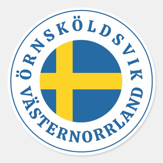 ÖRNSKÖLDSVIK VÄSTERNORRLAND Schweden Runder Aufkleber (Vorderseite)