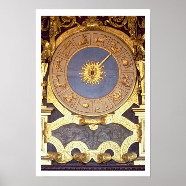 Orologio Zodicale (Zodiac Clock) (Fresko und Goldm Poster (Vorne)