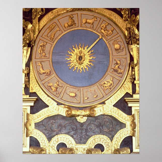 Orologio Zodicale (Zodiac Clock) (Fresko und Goldm Poster (Vorne)