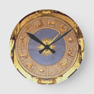 Orologio Zodicale (Zodiac Clock) (Fresko und Goldm Runde Wanduhr