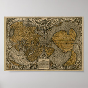 Oronce Fine 1531 Weltkarte Poster