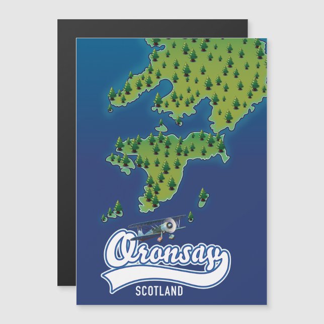 Oronsay Schottland Inselkarte Magnetkarte (Vorne/Hinten)