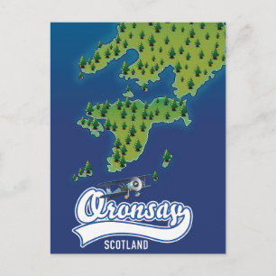 Oronsay Schottland Inselkarte Postkarte