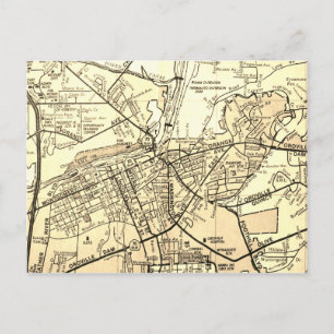 Oroville, CA Vintag Map Postkarte