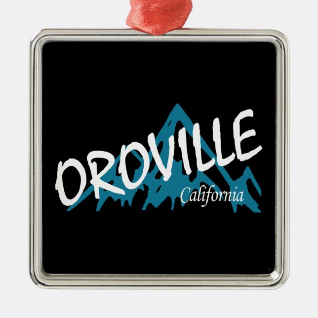 Oroville California Mountains Ornament Aus Metall (Vorne)