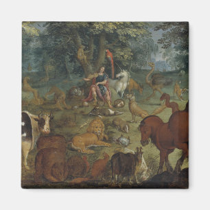 Orpheus Charming the Beasts (Öl auf Tafel) Magnet